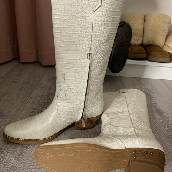 Sam Edelman Oakland Western White Croc 